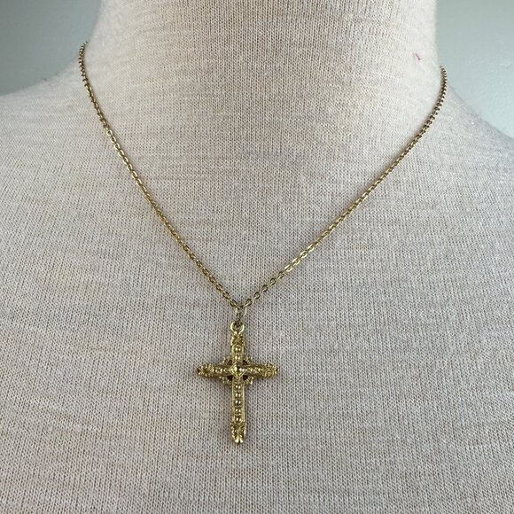 1928 Jewelry - 1928 Gold Tone Crucifix Necklace